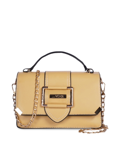 

Luvoksi Yellow PU Swagger Satchel With Detachable Metal Strap