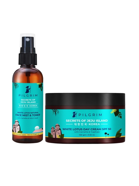 

Pilgrim Rejuvenating Skin Combo-Face Toner And Serum, Teal