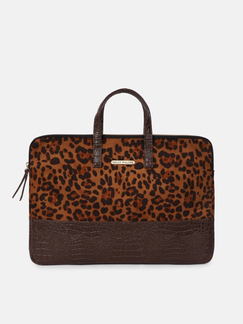 

Bagsy Malone Brown Crocodile Printed Laptop Bag