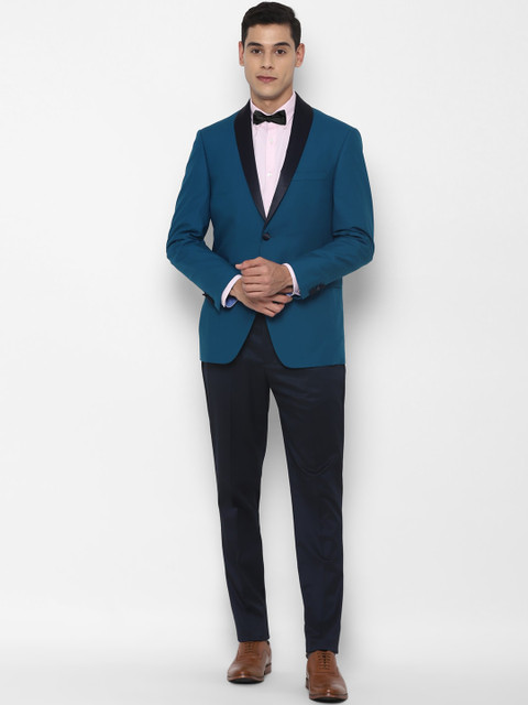 

Allen Solly Men Blue Self Design Single Breasted Slim Fit 2-Piece Formal Suit