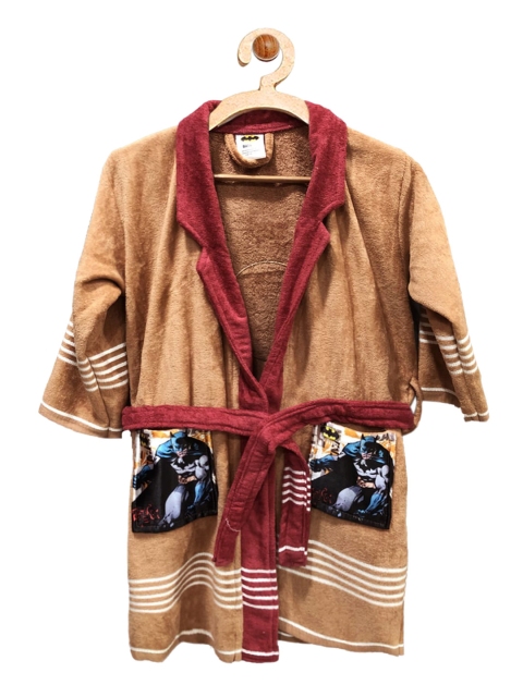 

YK Kids Beige Batman Printed Cotton Bathrobe