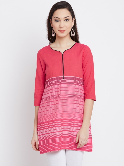 

AURELIA Women Coral Pink Printed Straight Kurta