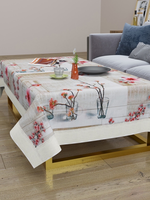 

Clasiko White & Pink Printed 2-Seater Rectangle Table Cover