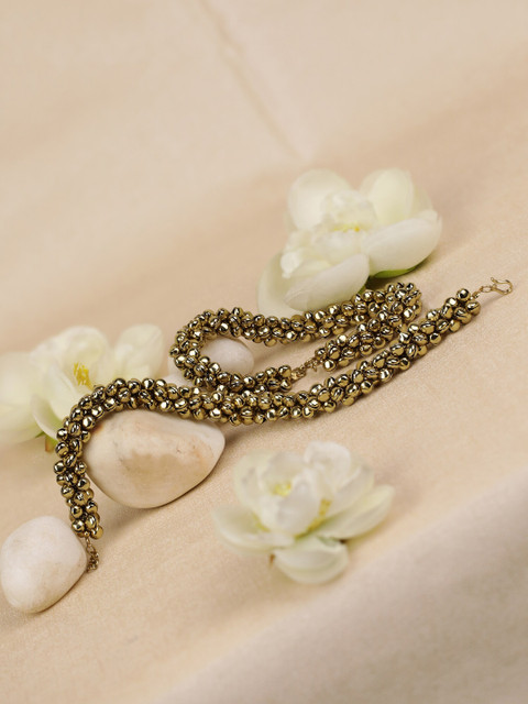 

Priyaasi Woman Set Of 2 Gold-Plated Ghungroo Studded Heavy Anklets