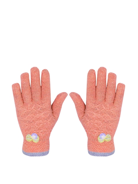 

LOOM LEGACY Women Orange & Blue Solid Gloves