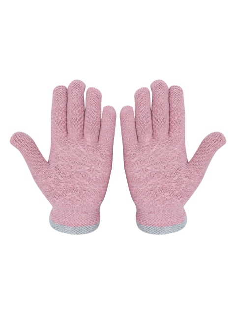 

LOOM LEGACY Women Magenta & Grey Solid Gloves