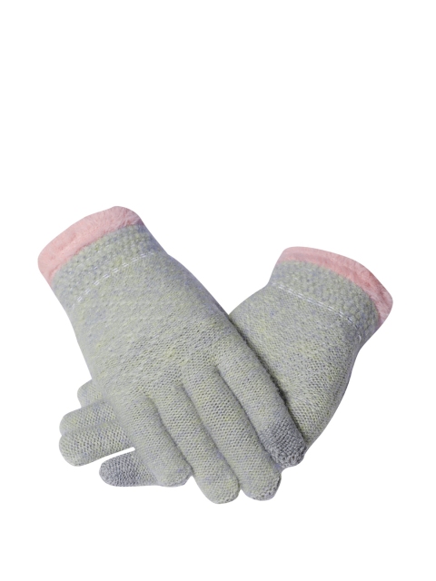 

LOOM LEGACY Women Green & Pink Patterned Hand Gloves