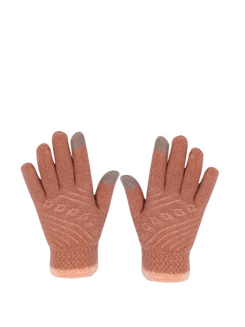 

LOOM LEGACY Women Brown Patterned Hand Gloves