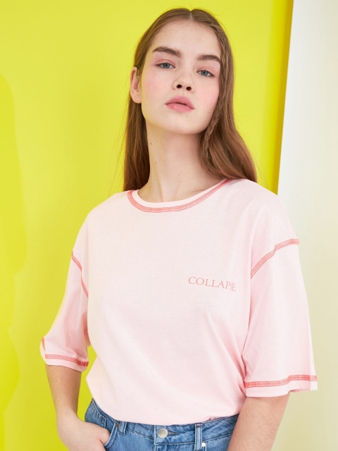 

Trendyol Women Pretty Pink Typography Tshirt