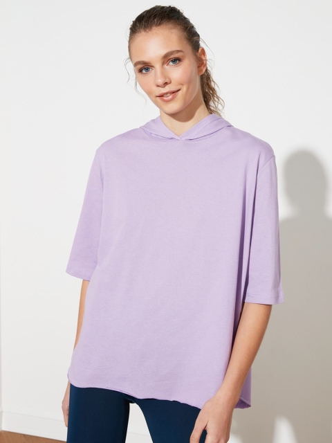 

Trendyol Women Charming Purple Solid Tshirt