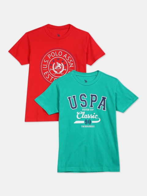 

U S Polo Assn Boys Typography 2 Printed T-shirt, Assorted