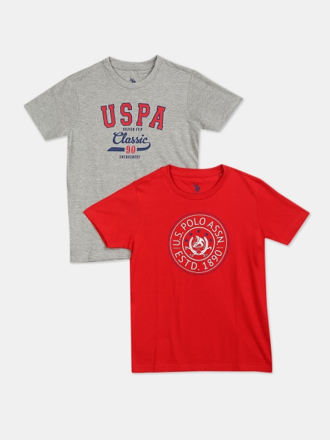 

U S Polo Assn Boys Pack Of 2 Assorted Printed T-shirt