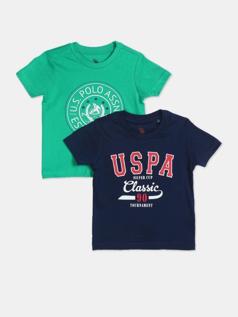 

U S Polo Assn Boys Pack of 2 Assorted Printed Cotton T-shirt