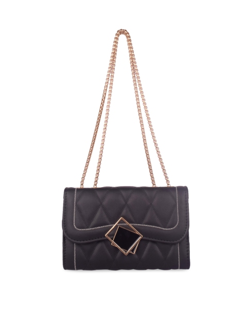 

Bagkok Woman Black PU Quilted Sling Bag