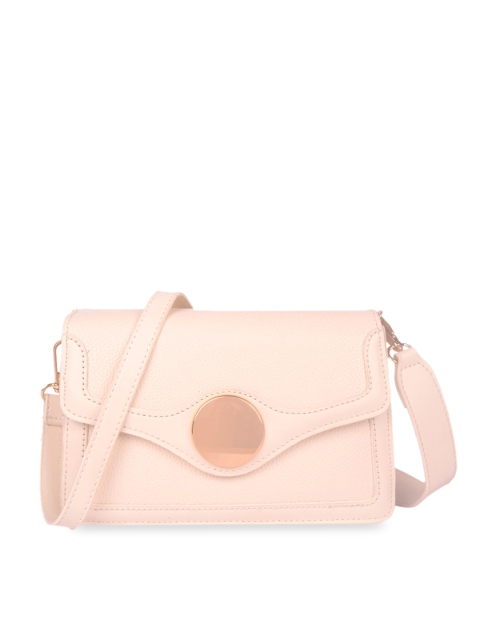

Bagkok Peach-Coloured PU Structured Sling Bag