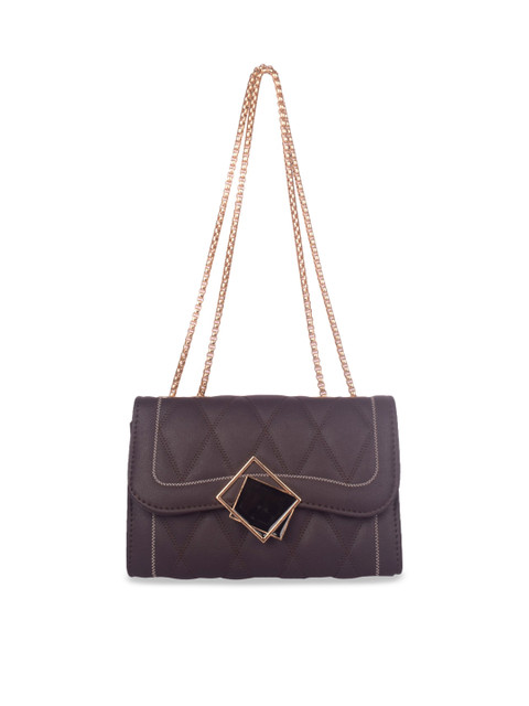 

Bagkok Purple Geometric PU Structured Shoulder Bag with Quilted