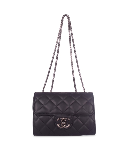 

Bagkok Black Textured PU Structured Sling Bag
