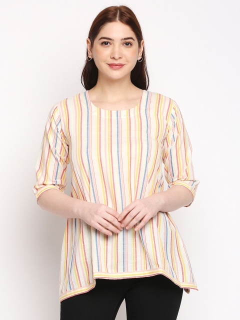

Kuber Studio Woman White Striped Top