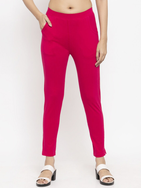 

NEUDIS Women Magenta Solid Slim Fit Ankle Length Leggings