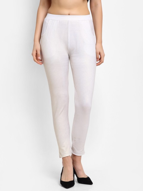 

NEUDIS Women Off-White Slim-Fit Ankle Length Jeggings