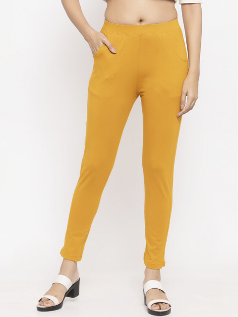 

NEUDIS Women Mustard Solid Slim Fit Ankle Length Leggings