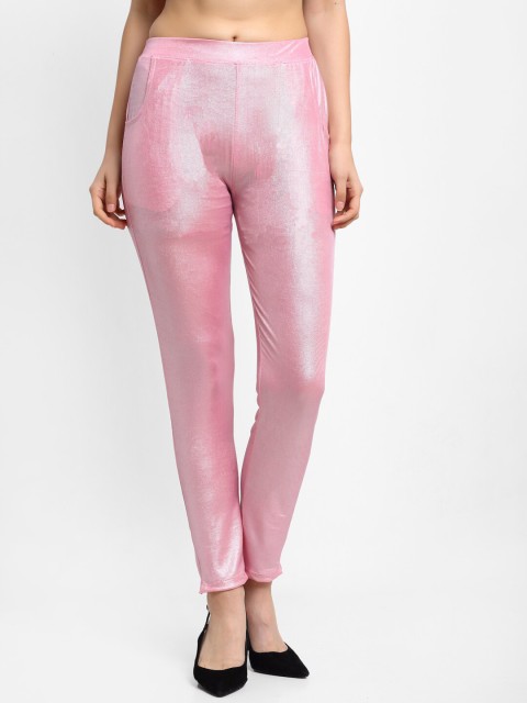 

NEUDIS Women Pink Shimmer Ankle Length Jeggings