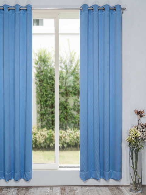 

SHIVANAA HOMES Turquoise Blue Black Out Door Curtain