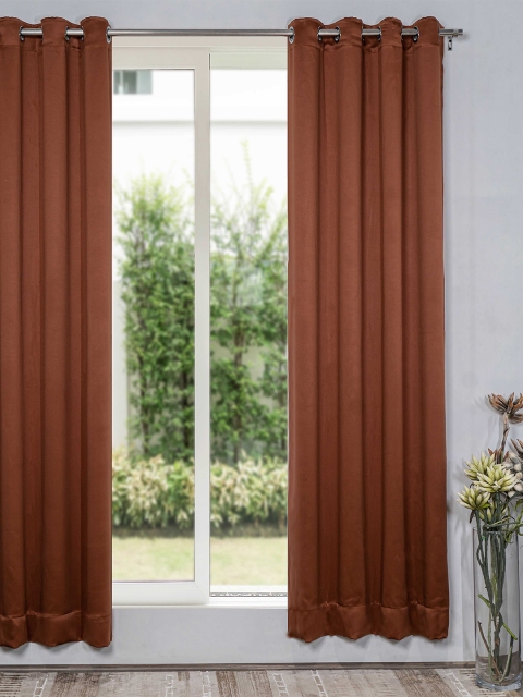

SHIVANAA HOMES Copper-Toned Black Out Door Curtain