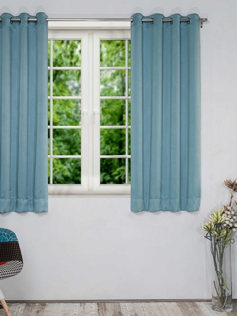 

SHIVANAA HOMES Teal Black Out Window Curtain