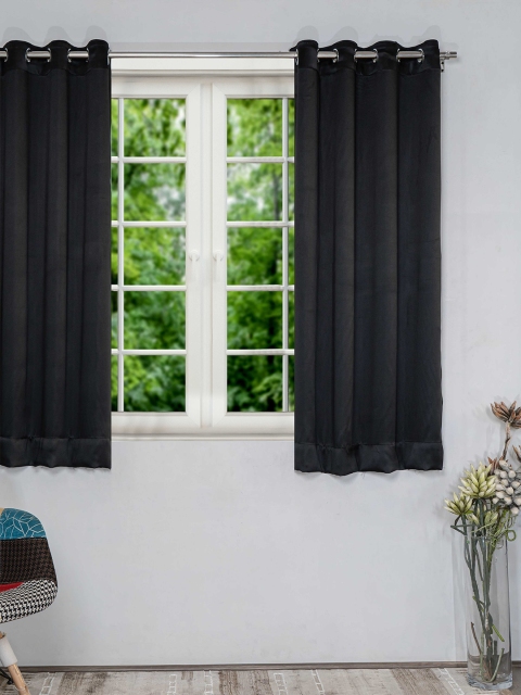 

SHIVANAA HOMES Single Black Solid Window Curtain