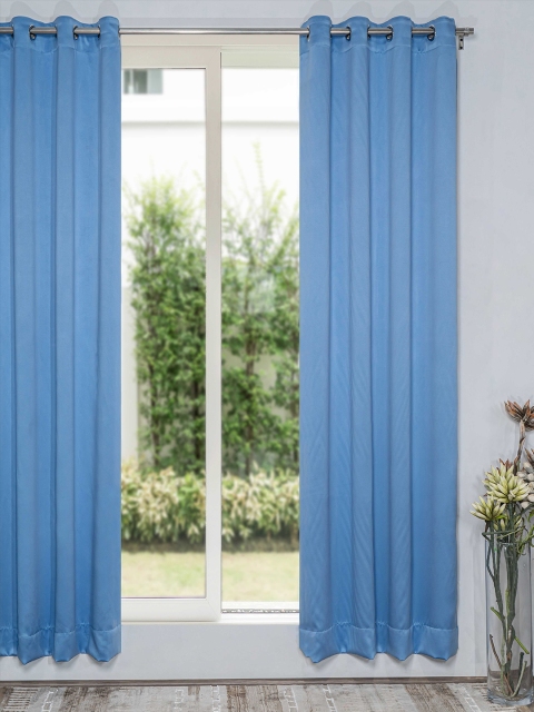 

SHIVANAA HOMES Turquoise Blue Black Out Long Door Curtain