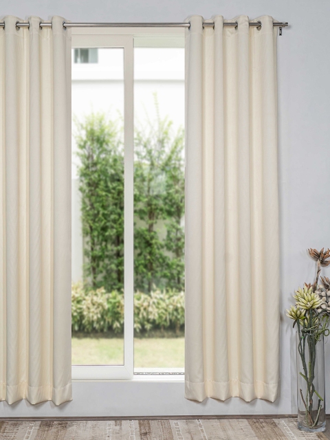

SHIVANAA HOMES Cream-Coloured Black Out Door Curtain