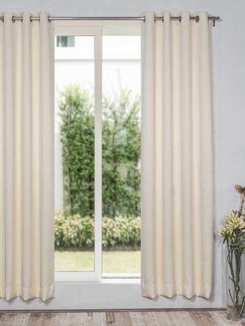 

SHIVANAA HOMES Cream-Coloured Black Out Long Door Curtain