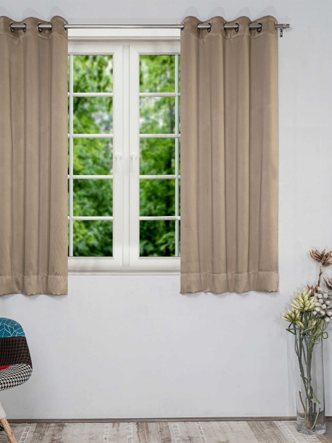 

SHIVANAA HOMES Single Taupe Black Out Window Curtain