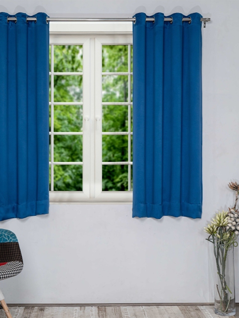 

SHIVANAA HOMES Blue Black Out Window Curtain