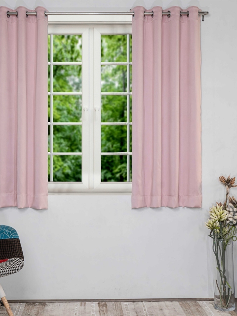 

SHIVANAA HOMES Pink Solid Window Curtain