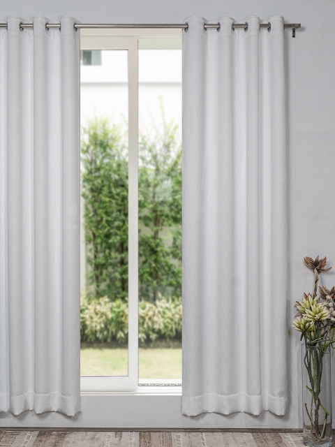 

SHIVANAA HOMES White Black Out Door Curtain