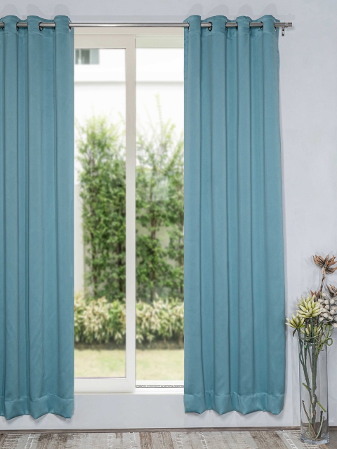 

SHIVANAA HOMES Teal Solid Long Door Curtain