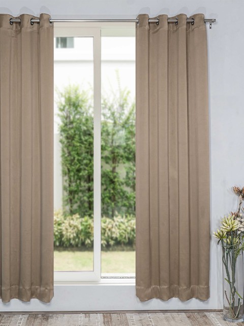 

SHIVANAA HOMES Gold-Toned Black Out Door Curtain