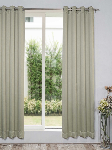 

SHIVANAA HOMES Olive Green Black Out Door Curtain
