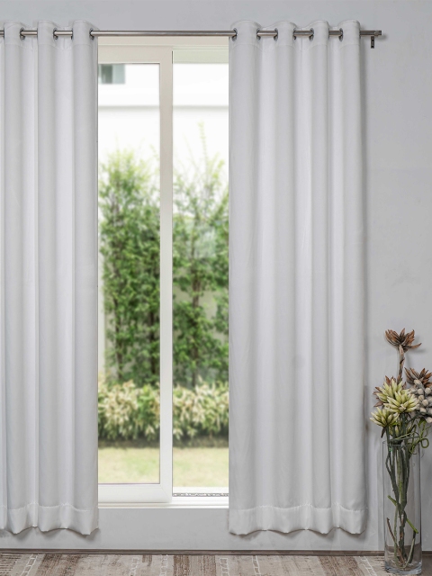 

SHIVANAA HOMES White Black Out Long Door Curtain