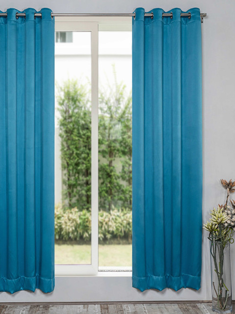 

SHIVANAA HOMES Blue Solid Door Curtain