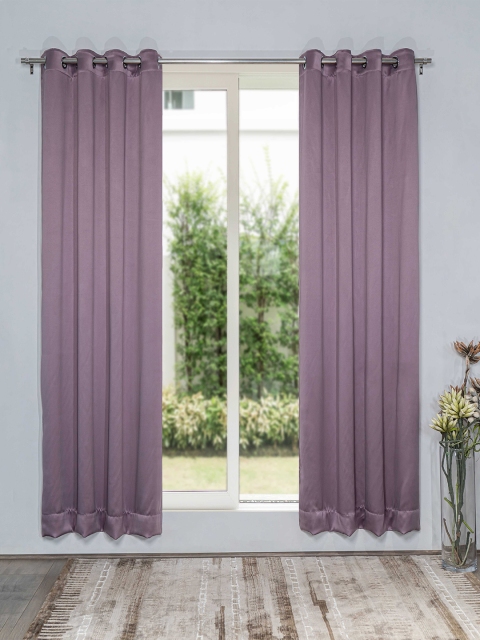 

SHIVANAA HOMES Purple Set of 2 Black Out Door Curtain