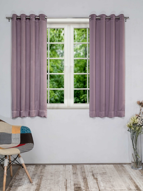 

SHIVANAA HOMES Pack Of 2 Purple Solid Window Curtain