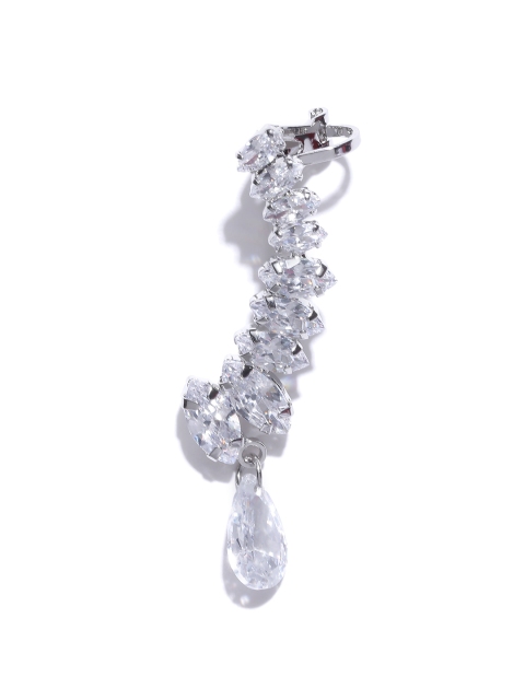 

DressBerry Silver-Toned Stone-Studded Ear Cuff