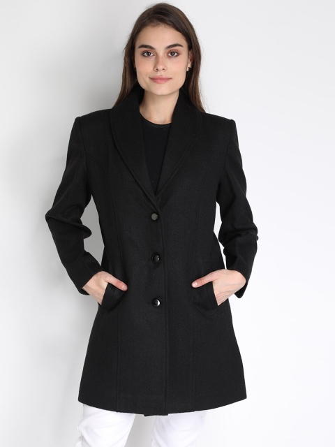 

LEBORK Women Black Trench Coat