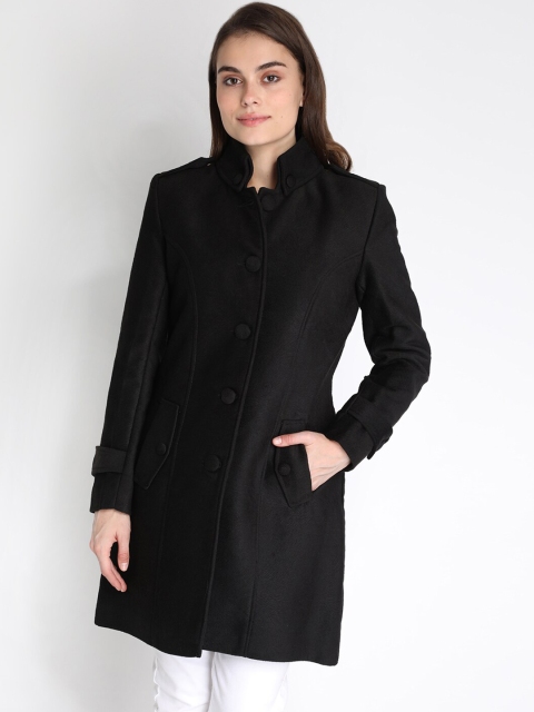 

LEBORK Women Black Trench Coat