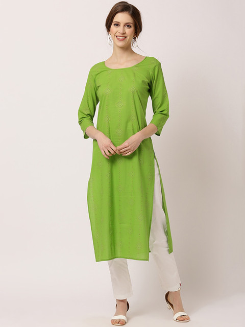 

THE NKS PLUS Woman Green Kurta