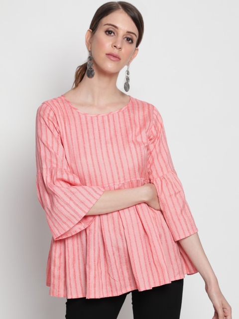 

THE NKS PLUS Woman Peach-Coloured Striped Top