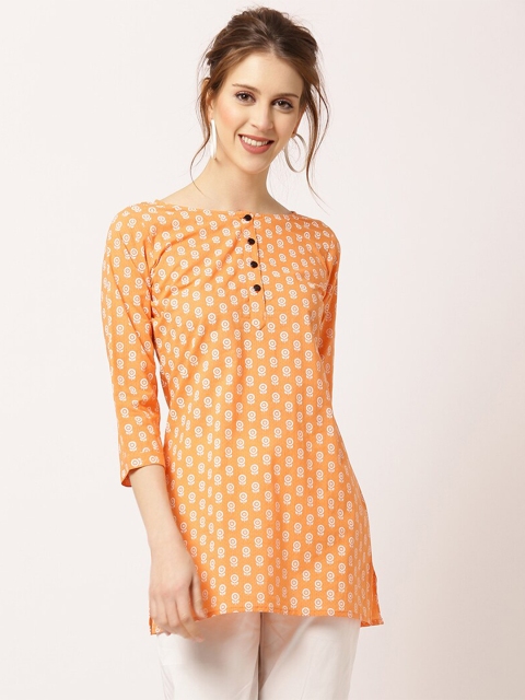 

THE NKS PLUS Orange Print Longline Top